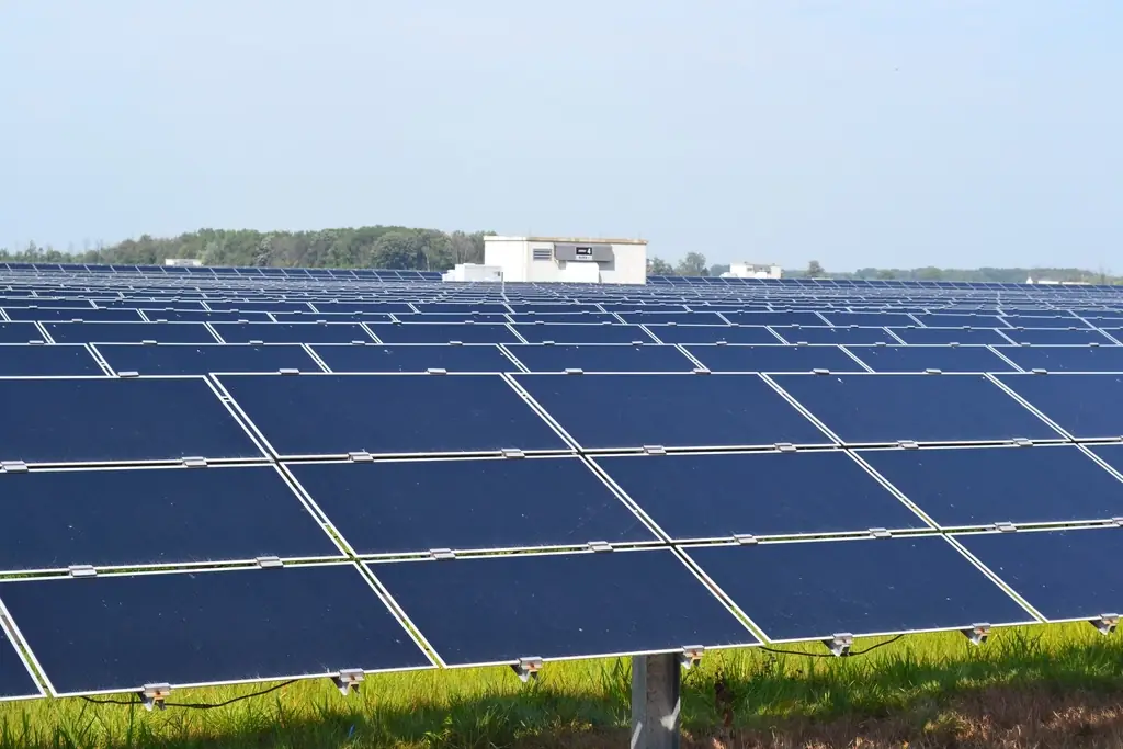 Champ de panneaux solaires photovoltaïques